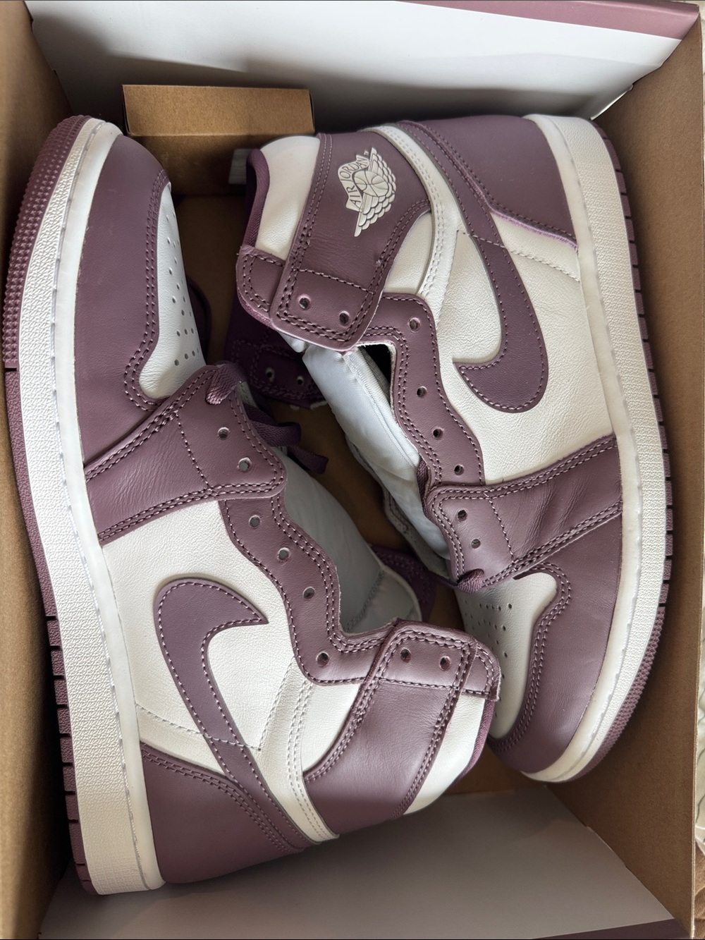 Nike Unisex High-Top Sneakers — Cream & Plum